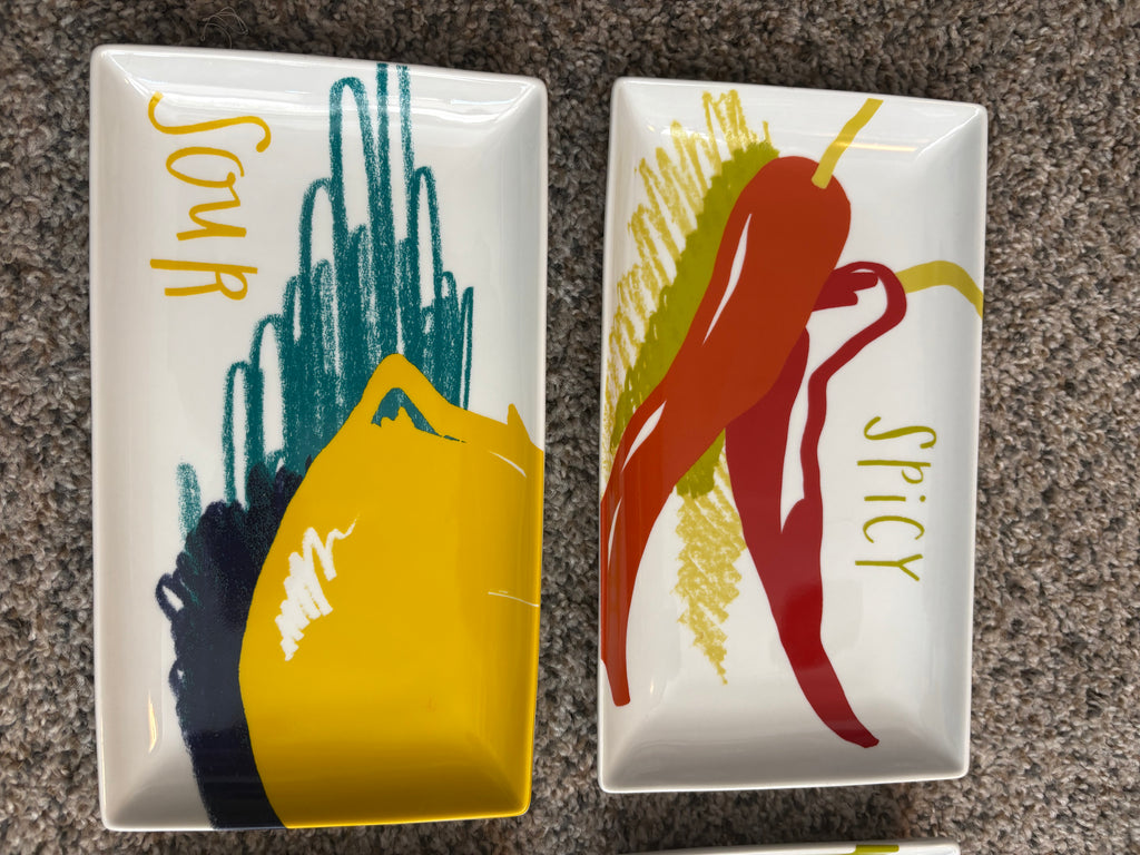 Second Wing Studio Crate and Barrel Set of 4 Appetizer Plates - Kitchen & Dining Kitchen