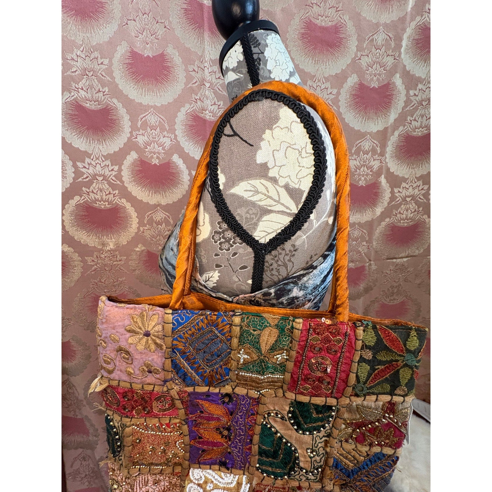 The Kaleidoscope Tote- Vintage Indian Banjara Beaded Patchwork Bag