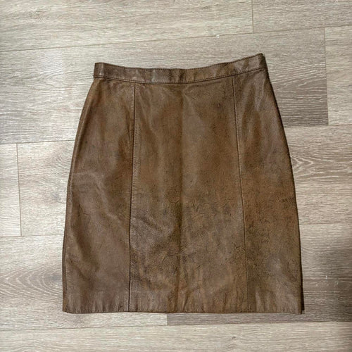 The Camel Leather Mini Skirt
