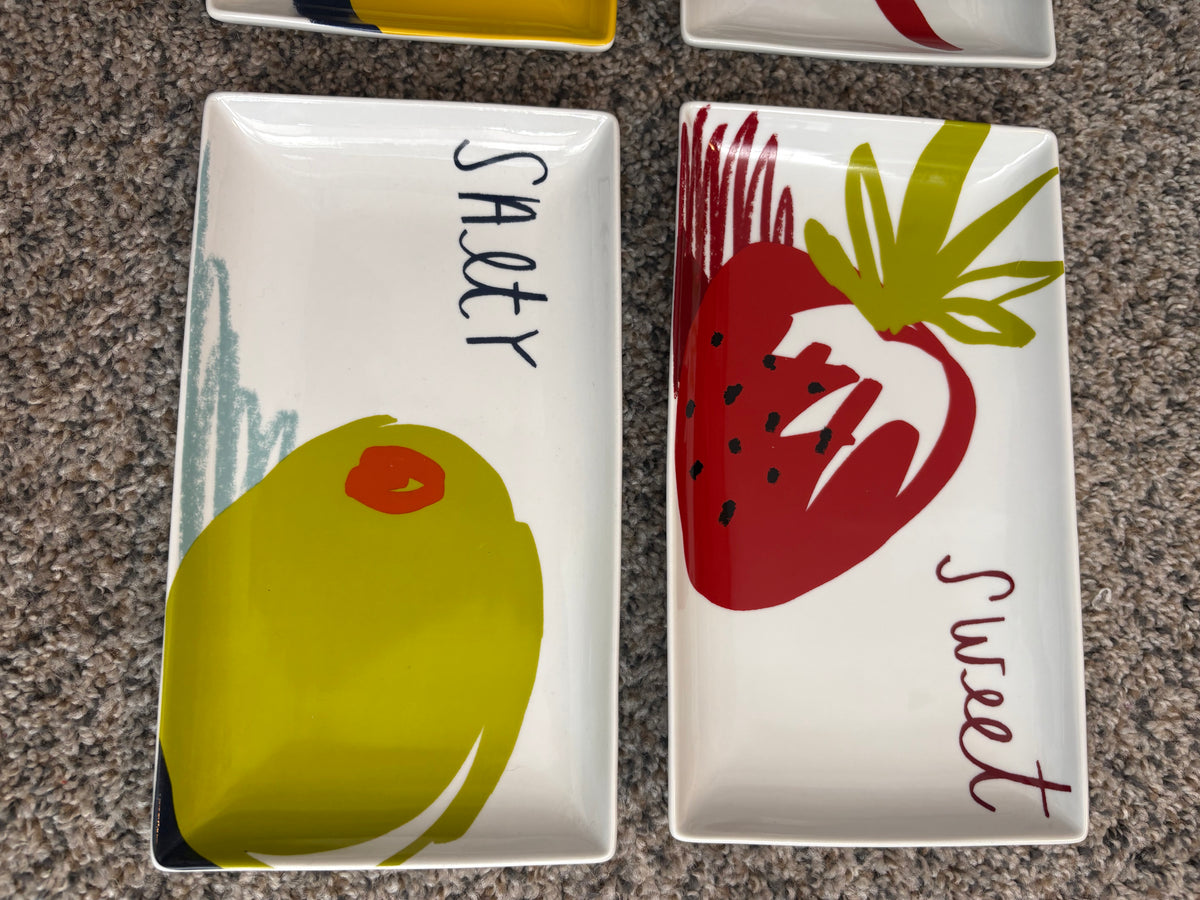 Second Wing Studio Crate and Barrel Set of 4 Appetizer Plates - Kitchen & Dining Kitchen