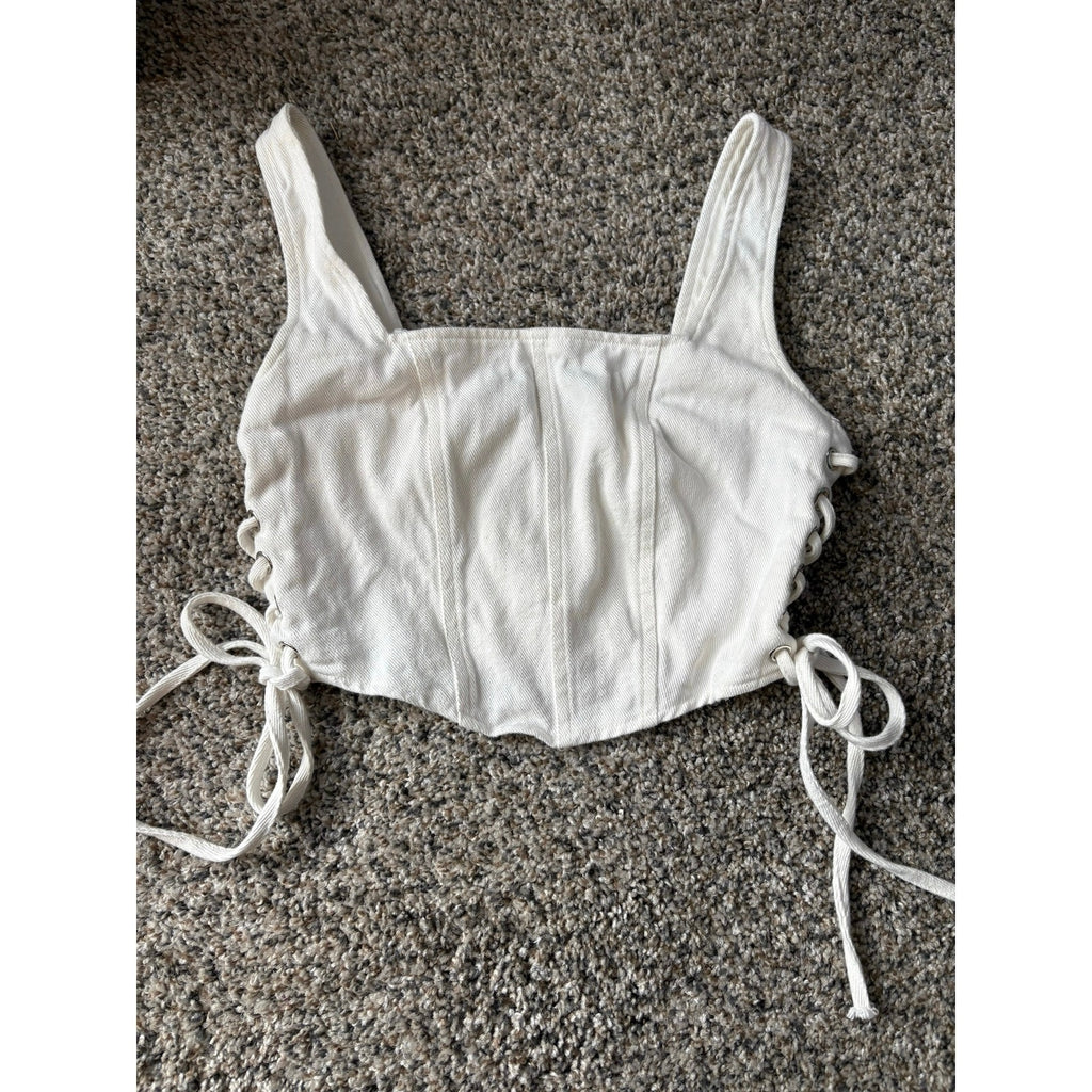 The Summer Reverie Lace-Up Crop Top
