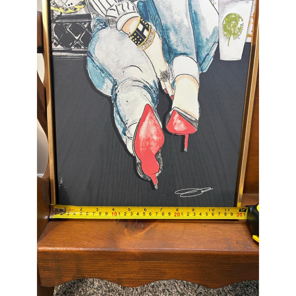 The Coffeehouse Muse Framed Canvas Wall Art