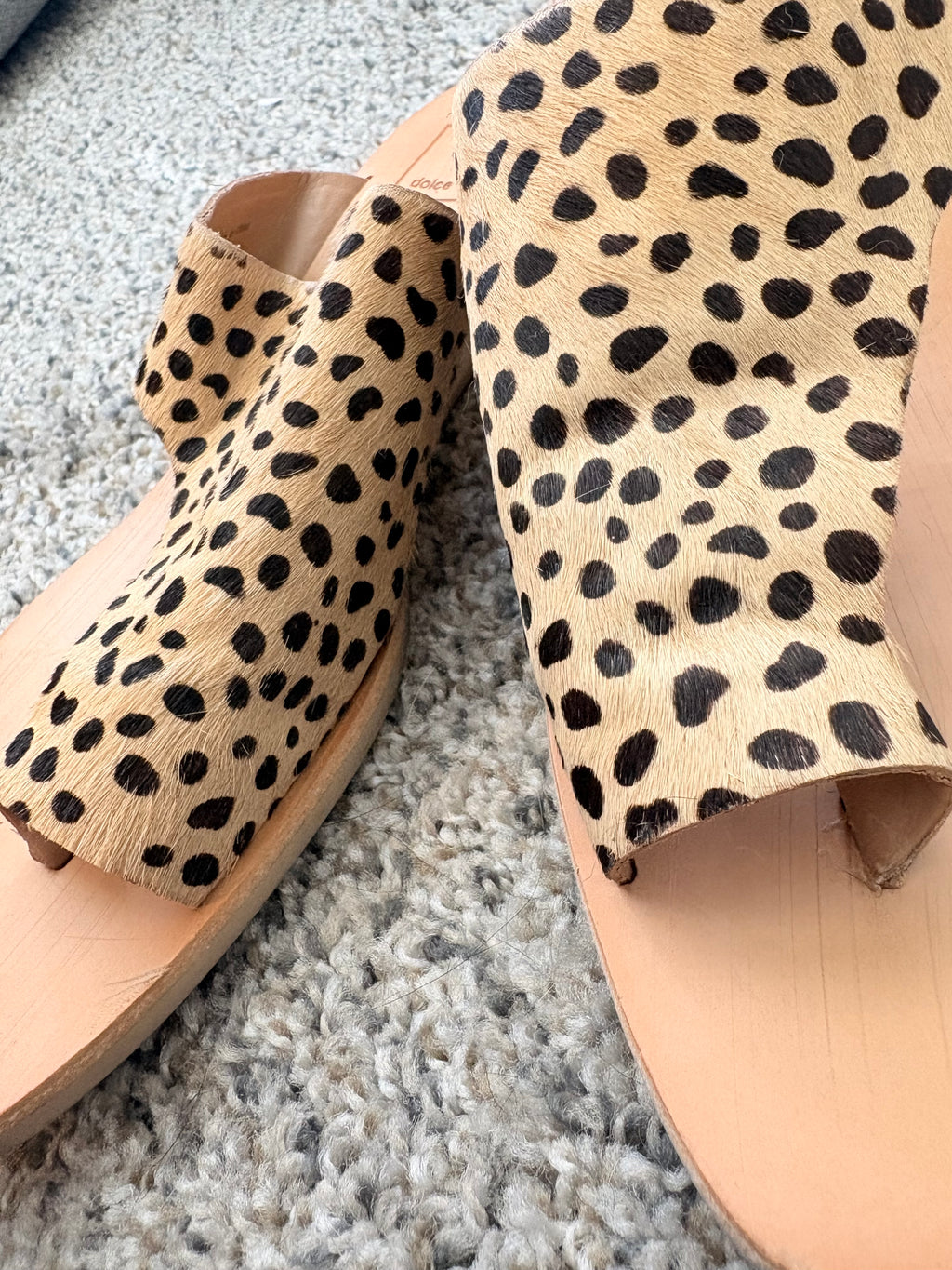 Dolce Vita Leopard Cow Hair Sandals
