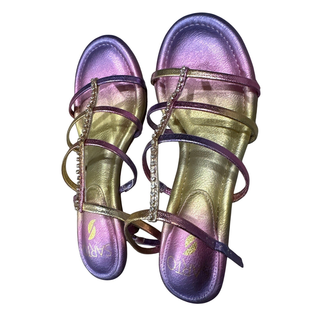 The Disco Sunset Heel – Pink Purple Ombre Metallic Sandal Heels