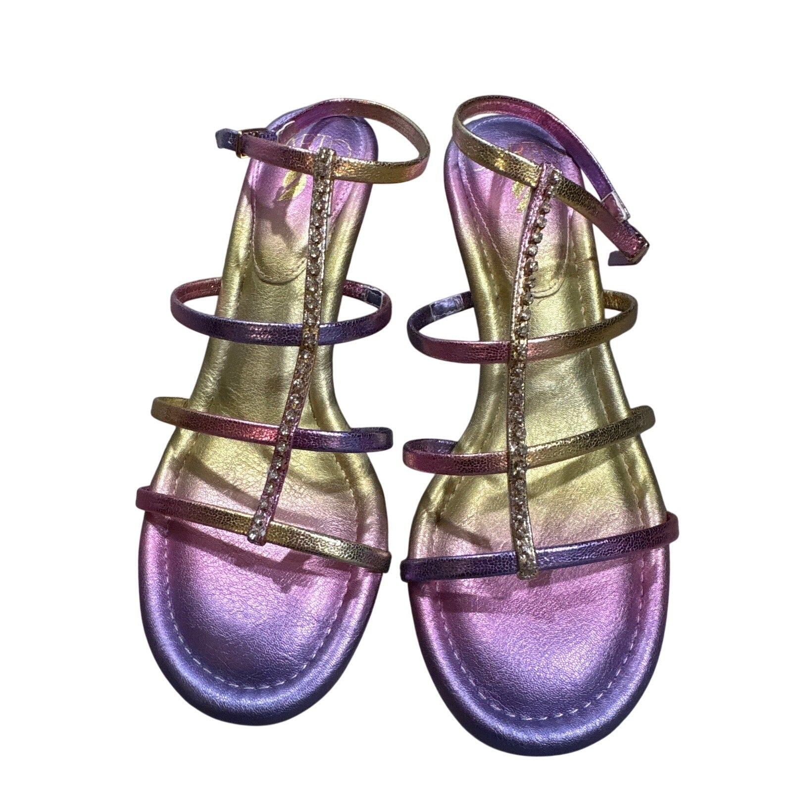 The Disco Sunset Heel – Pink Purple Ombre Metallic Sandal Heels