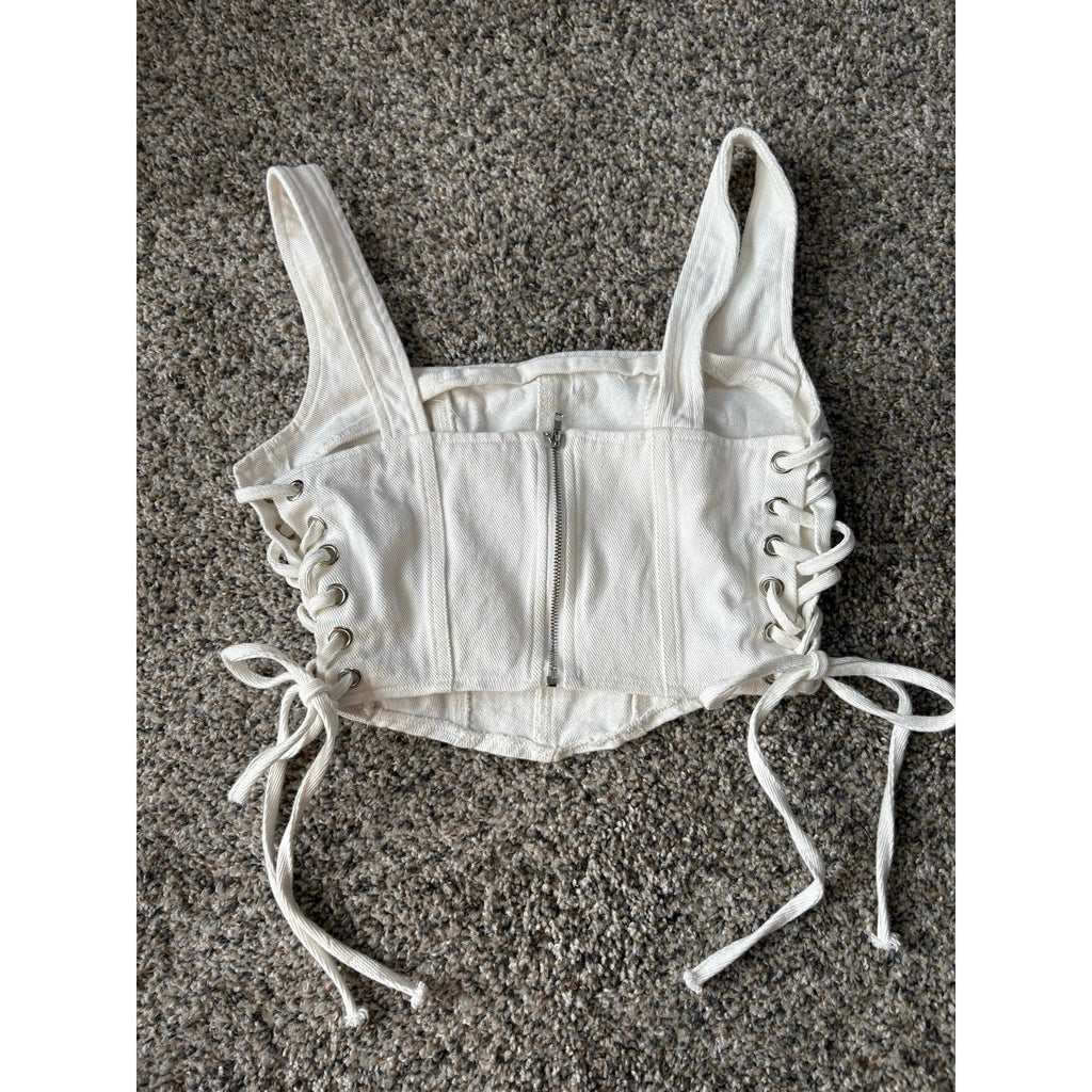 The Summer Reverie Lace-Up Crop Top