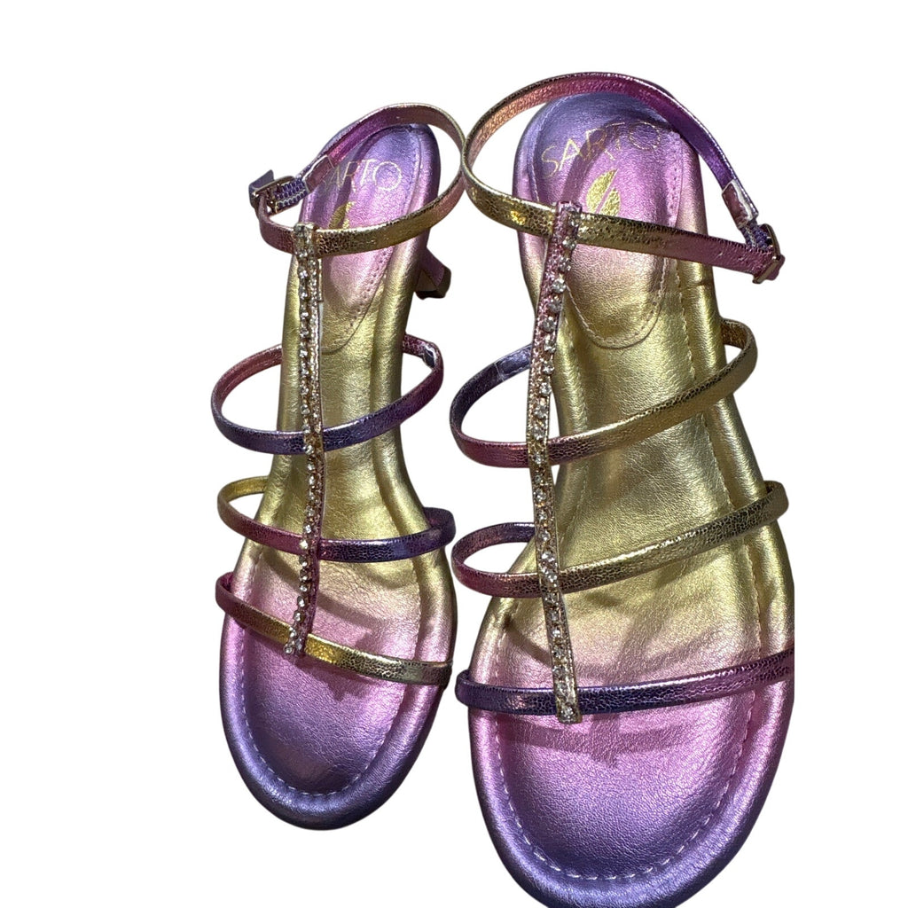 The Disco Sunset Heel – Pink Purple Ombre Metallic Sandal Heels
