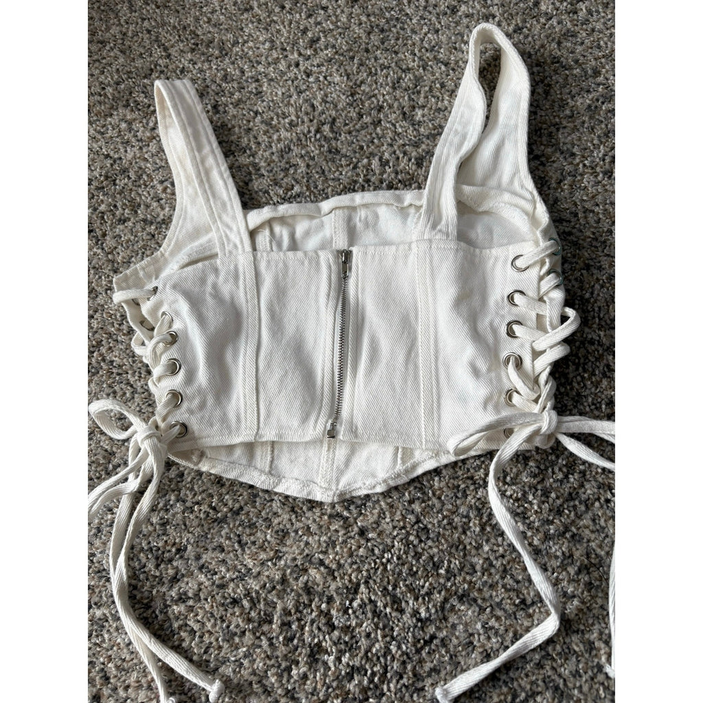 The Summer Reverie Lace-Up Crop Top