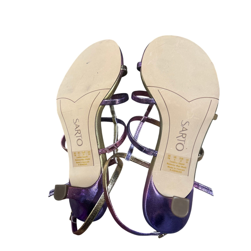 The Disco Sunset Heel – Pink Purple Ombre Metallic Sandal Heels