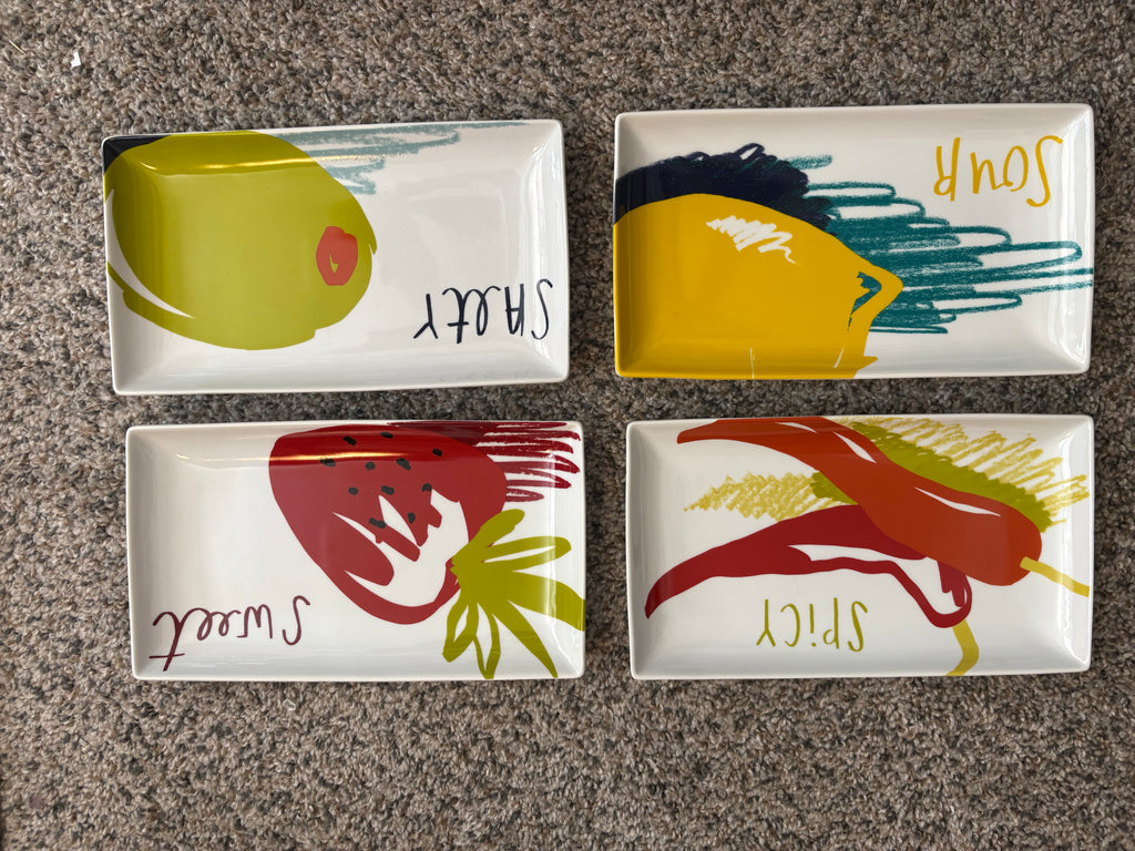 Second Wing Studio Crate and Barrel Set of 4 Appetizer Plates - Kitchen & Dining Kitchen