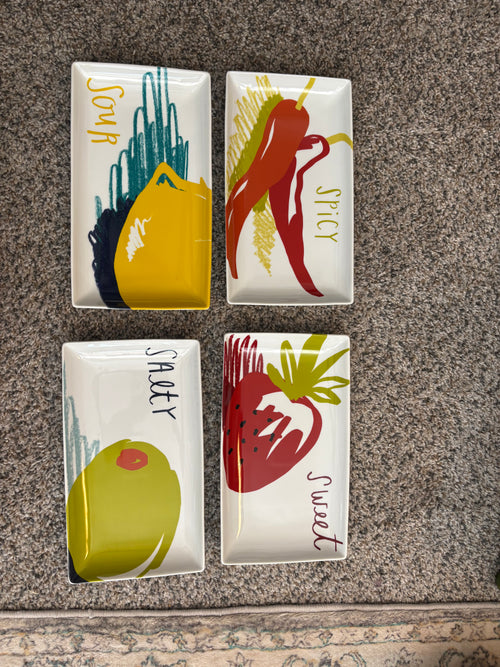 Second Wing Studio Crate and Barrel Set of 4 Appetizer Plates - Kitchen & Dining Kitchen
