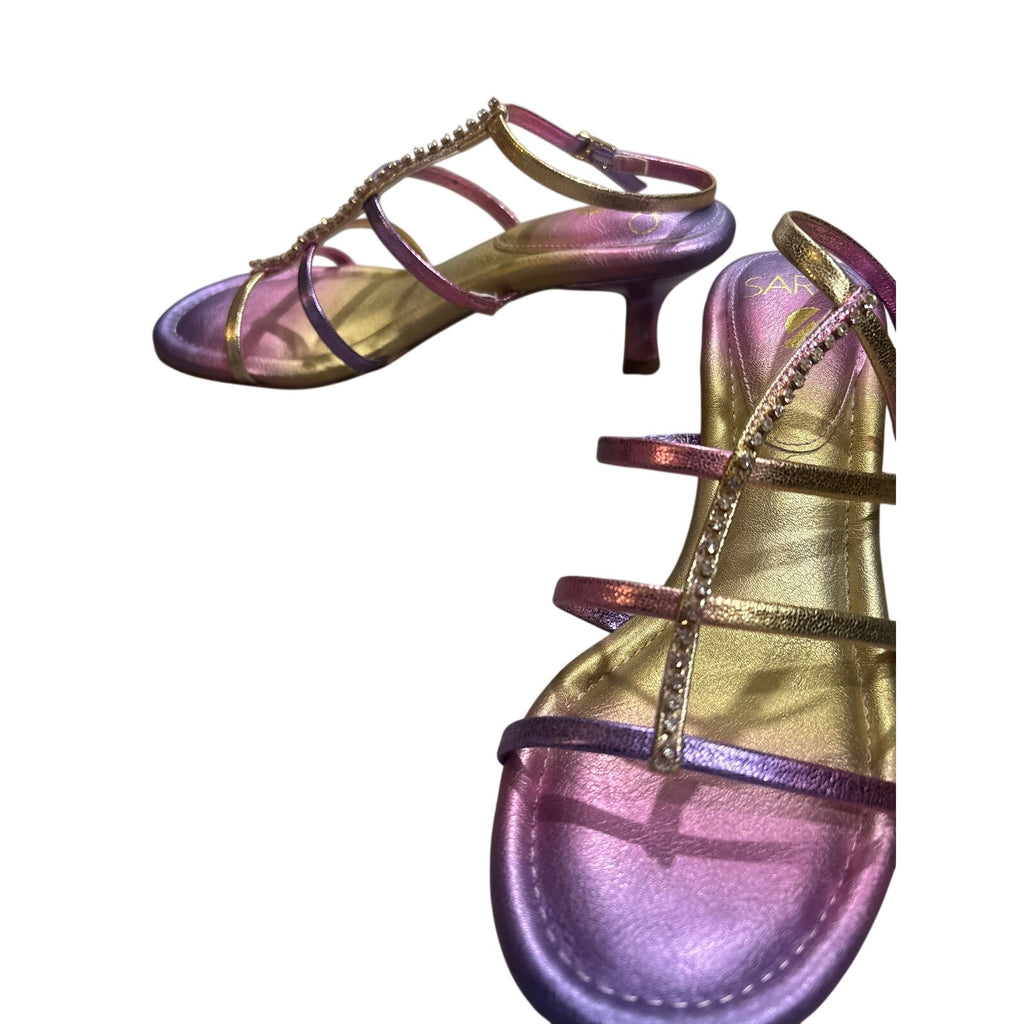 The Disco Sunset Heel – Pink Purple Ombre Metallic Sandal Heels
