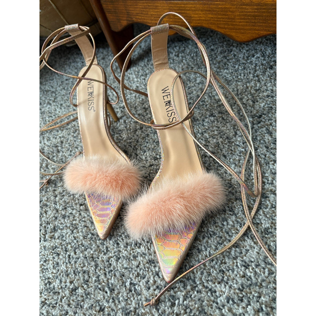 The Elle Woods Lace-Up Stiletto Heels by Wet Kiss