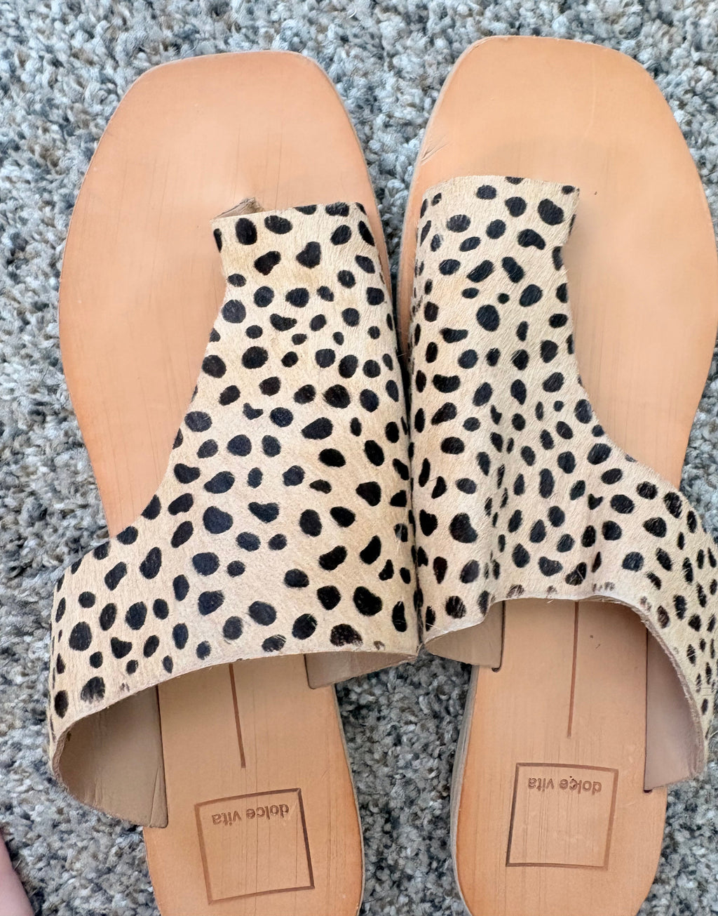 Dolce Vita Leopard Cow Hair Sandals
