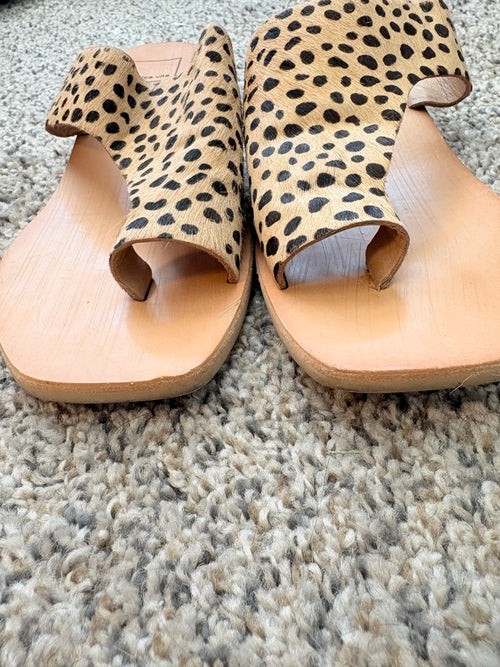 Dolce Vita Leopard Cow Hair Sandals