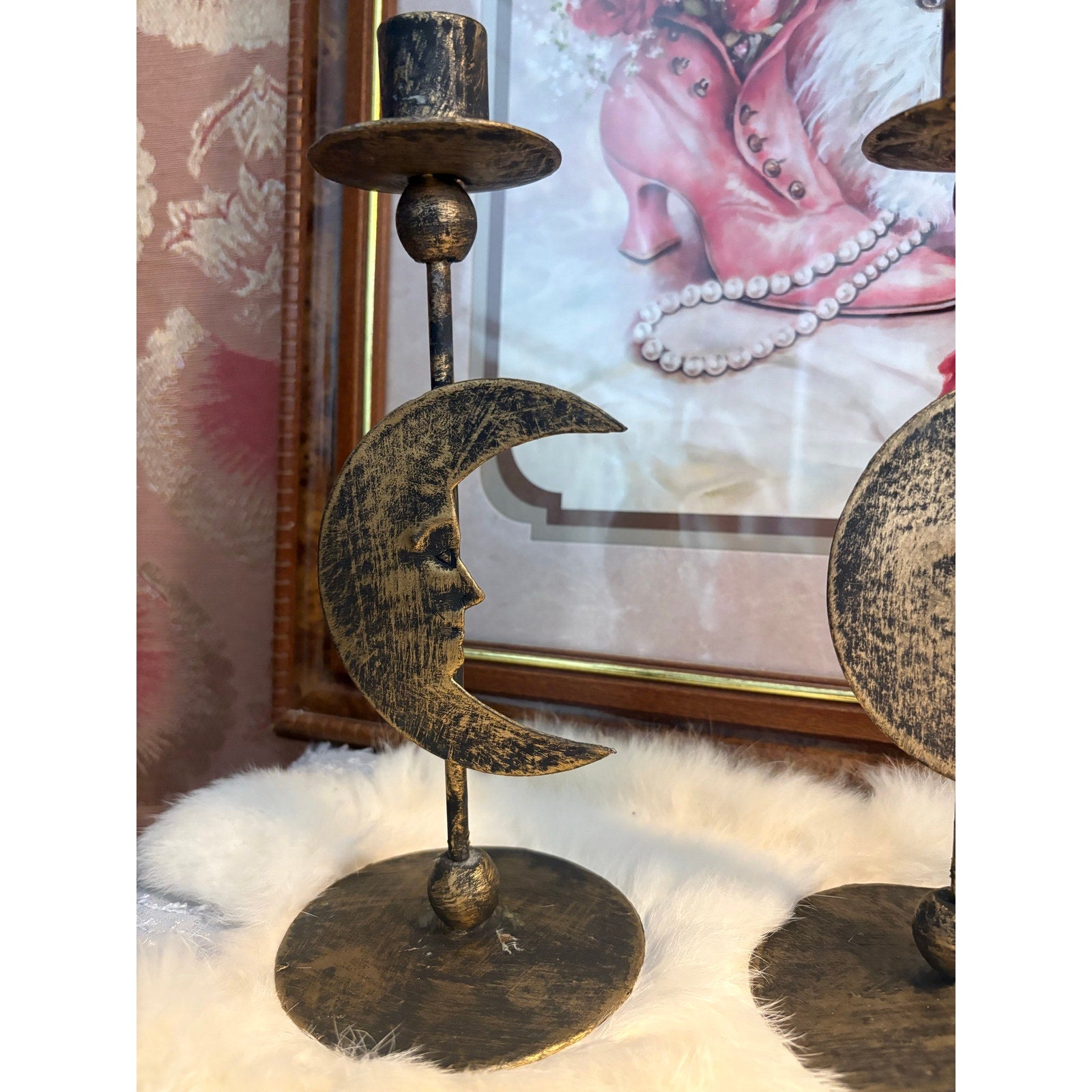 The Moonlit Reverie Candle Holders - Set of 2, Vintage