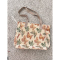 Vintage 90s Butterfly Tapestry Canvas Tote Bag by J Garden