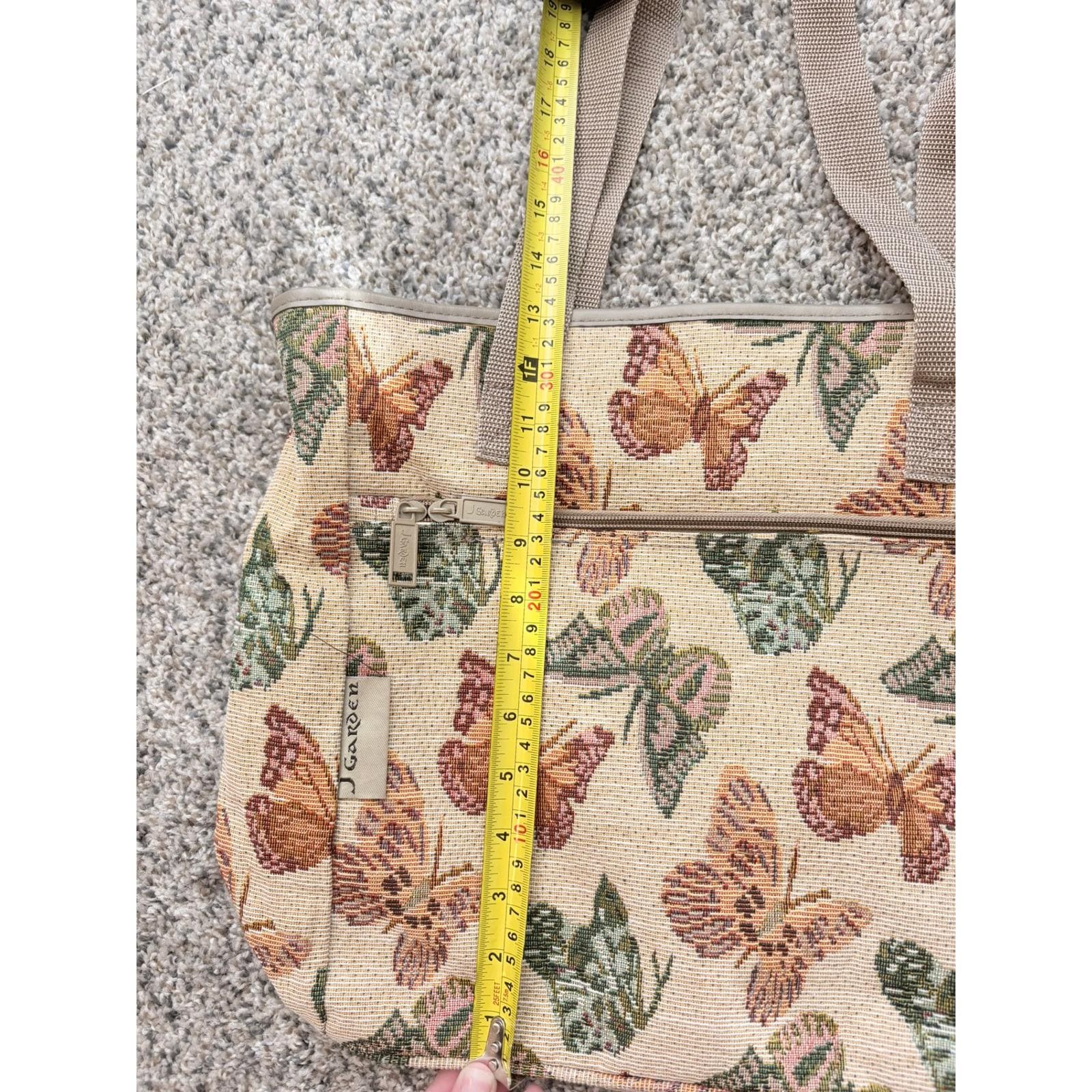 Vintage 90s Butterfly Tapestry Canvas Tote Bag by J Garden