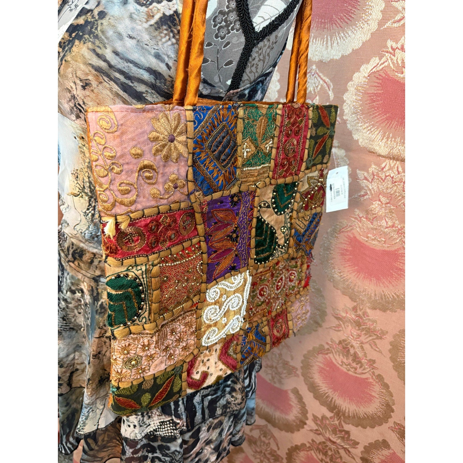 The Kaleidoscope Tote- Vintage Indian Banjara Beaded Patchwork Bag