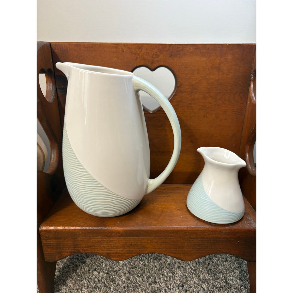 The Seafoam Cottage Pitcher & Creamer Set by Pfaltzgraff