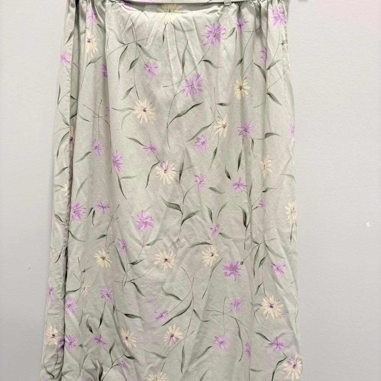 Floral-patterned skirt on a gray background