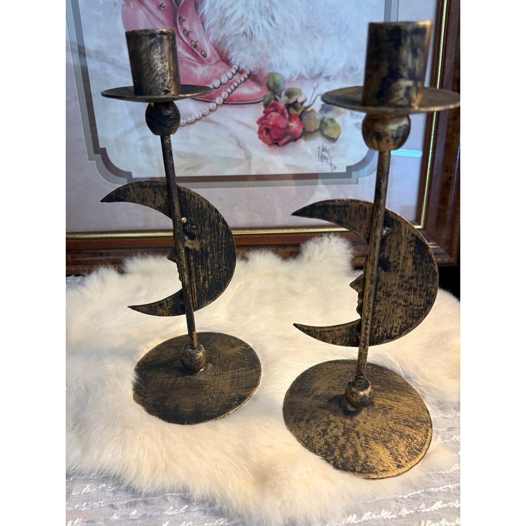 The Moonlit Reverie Candle Holders - Set of 2, Vintage