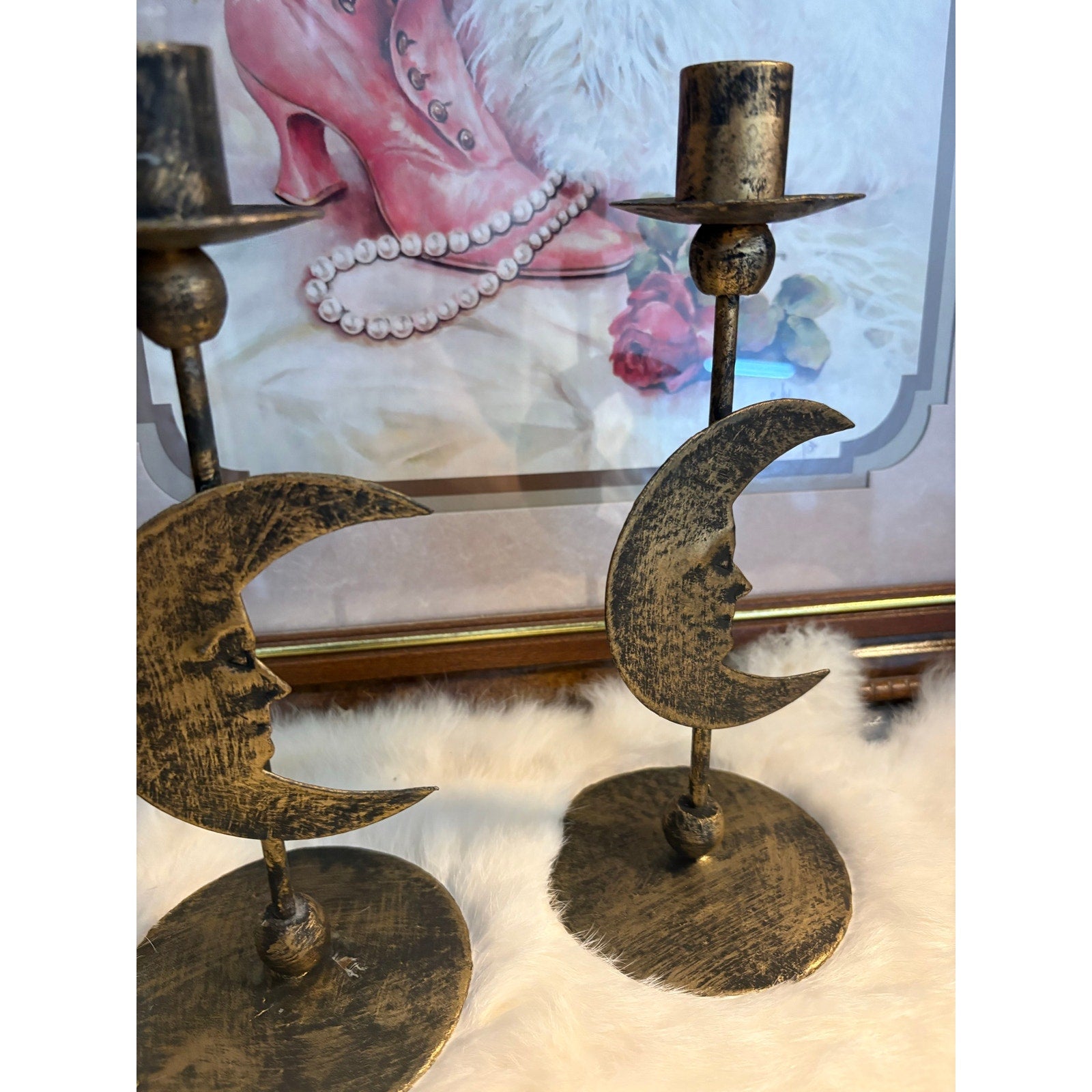 The Moonlit Reverie Candle Holders - Set of 2, Vintage