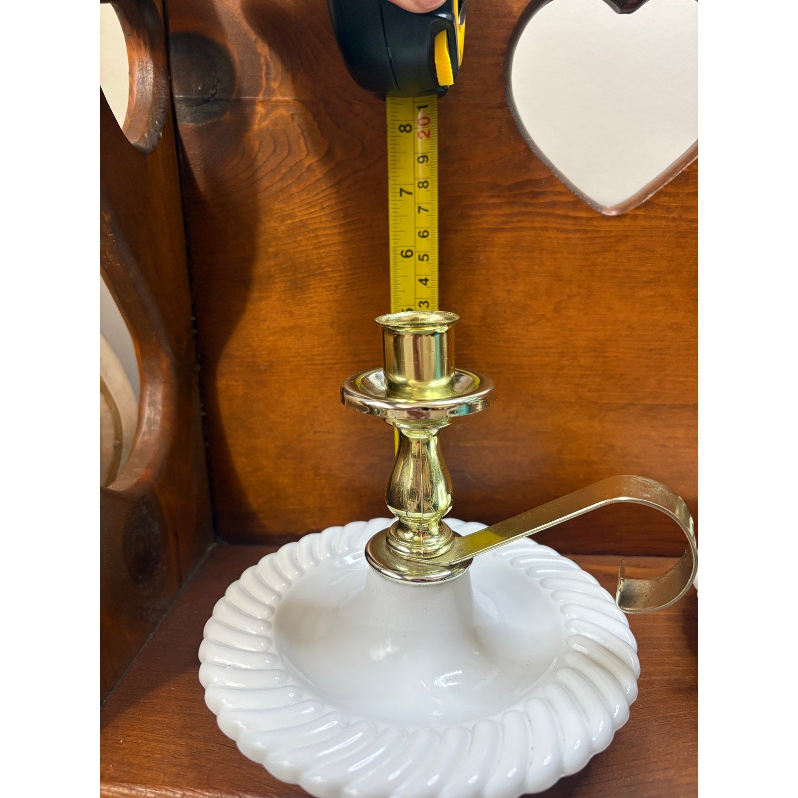 The Moonlit Heirloom Milk Glass Chamberstick Candle Holders, Vintage 1950s