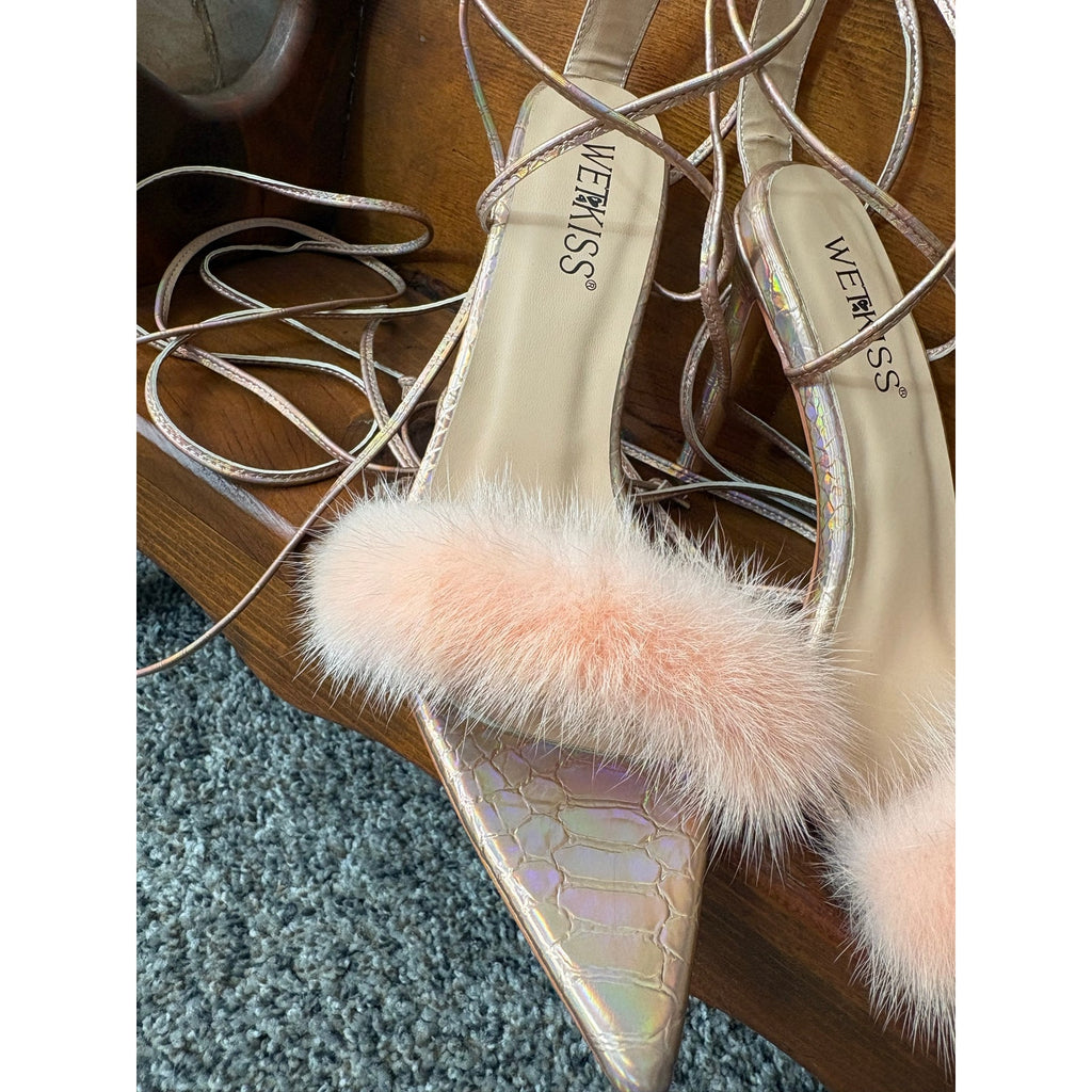 The Elle Woods Lace-Up Stiletto Heels by Wet Kiss