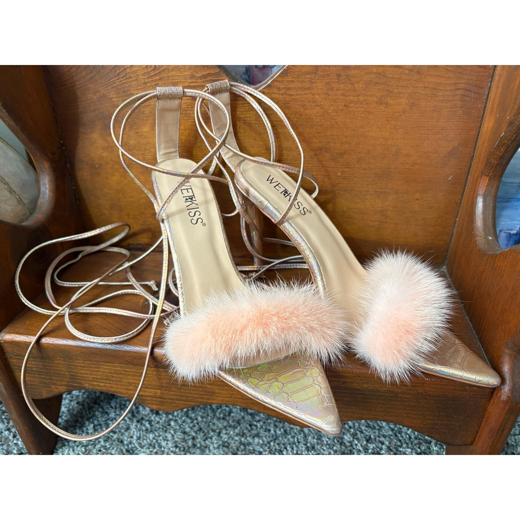 The Elle Woods Lace-Up Stiletto Heels by Wet Kiss
