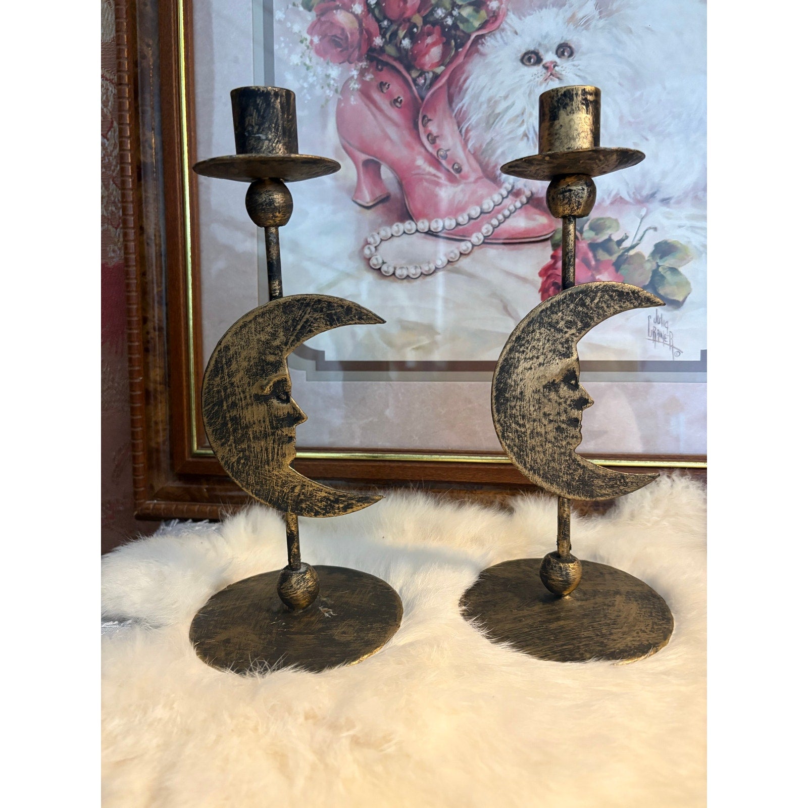 The Moonlit Reverie Candle Holders - Set of 2, Vintage